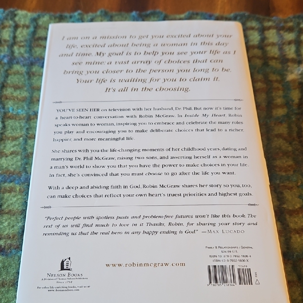 4 For $10 Robin McGraw 'Inside My Heart' Book - Picture 2 of 5
